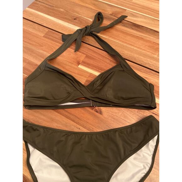 Victoria’s Secret‎ PINK dark olive green cheeky bikini set size medium ￼ - Picture 2 of 4